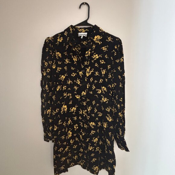 Ganni Floral Print Mini Dress NEW - Picture 2 of 8